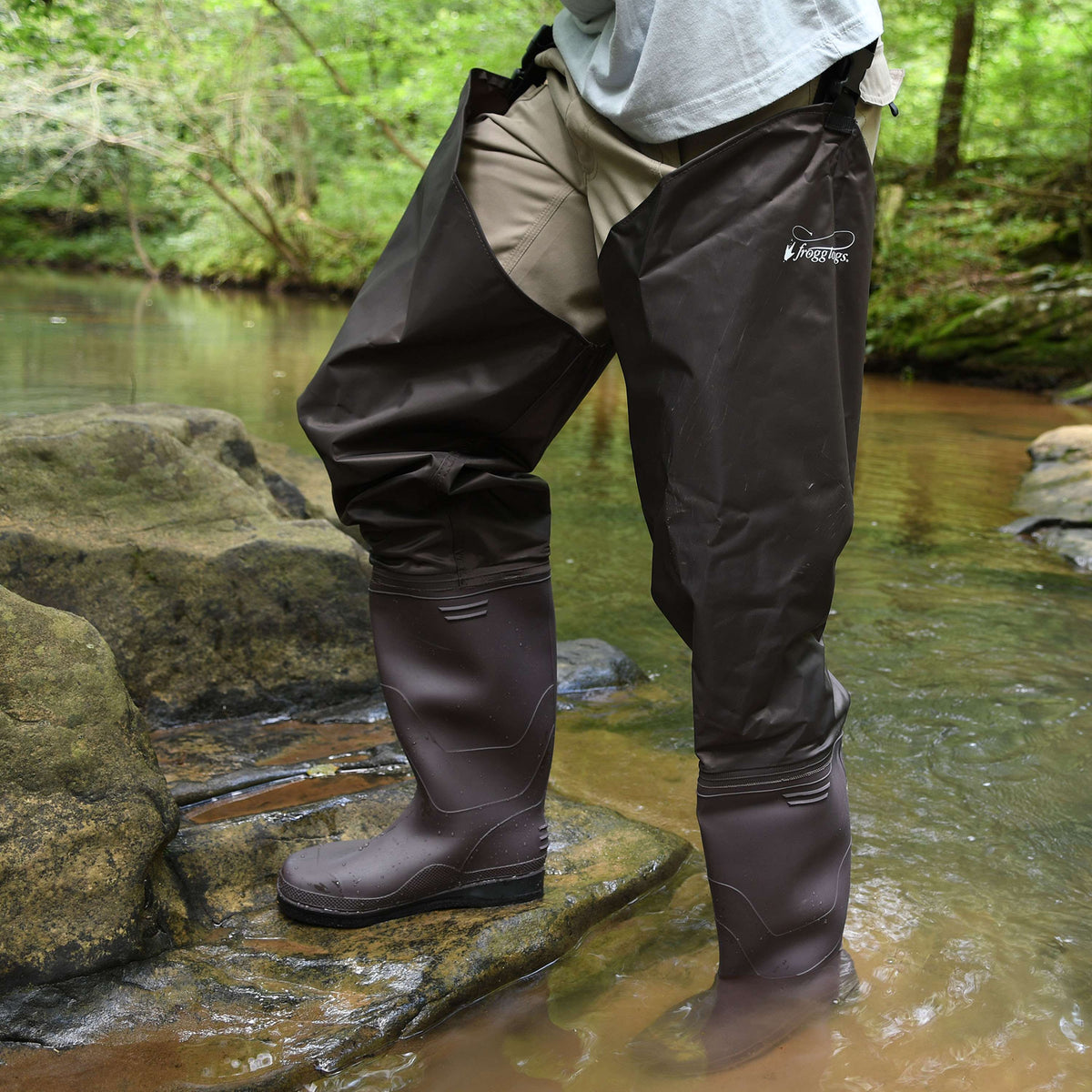 Frogg Toggs 2716249-10 Rana II PVC/Nylon Hip Wader with Cleated Sole,  Brown, Size 10 - Valley, AL - Industrial Service & Supply