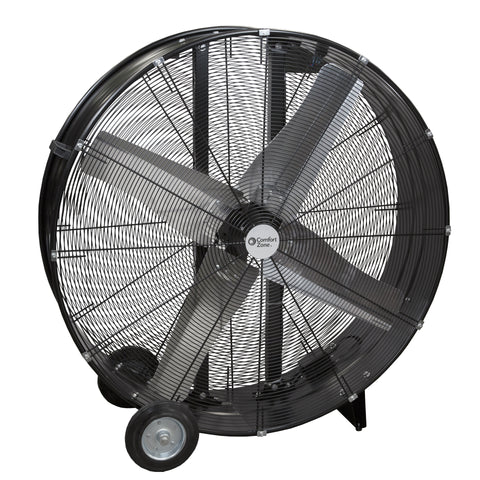 Comfort Zone 42 3-Speed High Velocity Industrial Drum Fan In Black