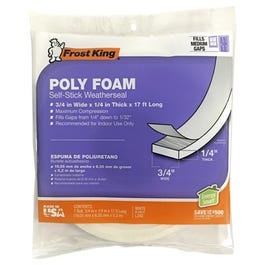 Foam Weatherseal Tape, 3/4W x 1/4-In. T x 17-Ft.