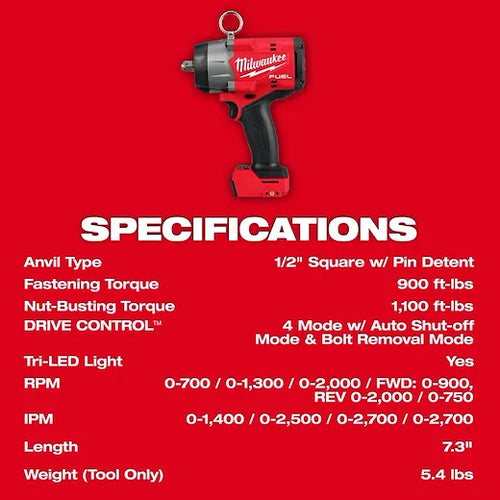 Milwaukee M18 FUEL™ 1/2 High Torque Impact Wrench w/ Pin Detent