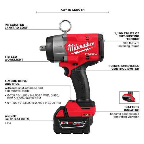 Milwaukee M18 FUEL™ 1/2 High Torque Impact Wrench w/ Pin Detent Kit