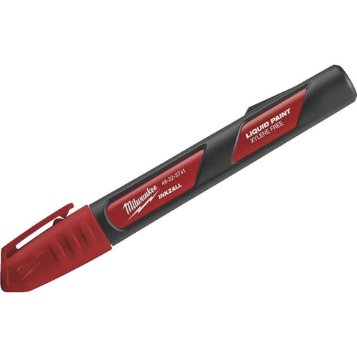 Milwaukee INKZALL Nib Point Red Liquid Paint Job Site Marker