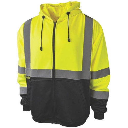 Radians Rad Wear ANSI Class 3 Hi Vis Green Safety Sweatshirt Large