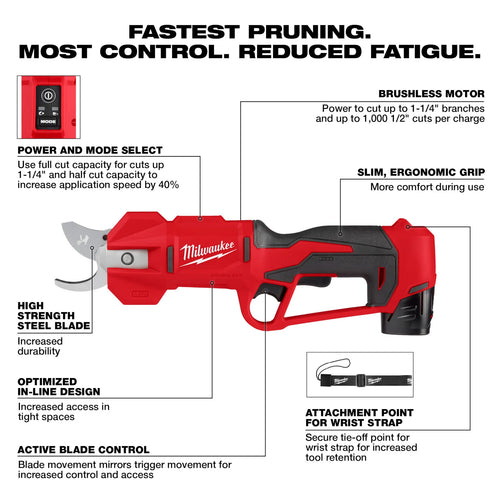 Milwaukee M12™ Brushless Pruning Shears Kit