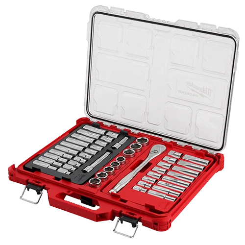 Milwaukee 47pc 1/2 Drive Ratchet & Socket Set with PACKOUT™ Low-Profile Organizer (47 PC)