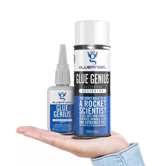 GlueAngel Glue Genius Adhesive and Activator Kit 6.76 fl oz / 1.69 fl oz (6.76 fl oz / 1.69 fl oz)