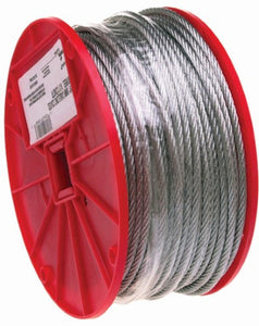 Campbell 1/8" 7 x 7 Cable, Galvanized Wire, 500 Feet per Reel
