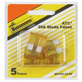 Automotive Blade Fuses, Yellow, 20-Amp, 5-Pk.
