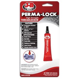Perma-Lock Threadlocker, Red, 6-ml