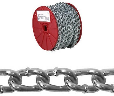 Campbell 2/0 Twist Link Machine Chain, Zinc Plated, 70' per Reel