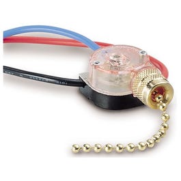Pull-Chain Switch, DP3t, Brass Plated