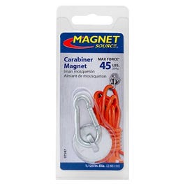 Neodymium Magnet with Carabineer Hook, 45-Lb. Pull