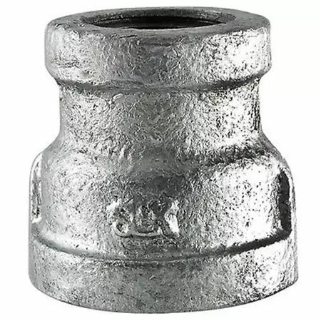 B & K Industries Galvanized Reducing Coupling 150# Malleable Iron Threaded Fittings 1 1/2