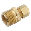 Pipe Fitting, Connector, Lead-Free Brass, 1/4 Compression x 3/8-In. MPT