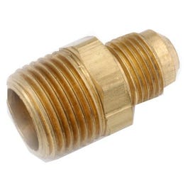Pipe Fittings, Flare Connector, Lead Free Brass, 1/2 x 3/8-In. MPT