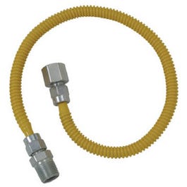 Gas Connector with Fitting, 1/2 x 1/2 Female/Male x 24-In.