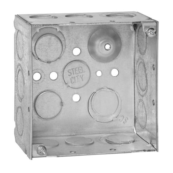 Thomas & Betts Steel City 4-inch Square Box with Knockouts