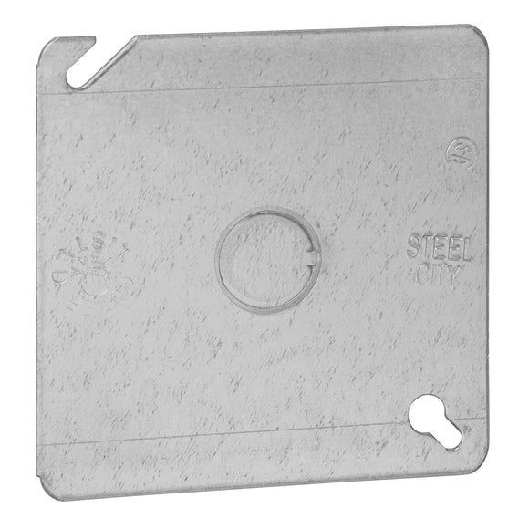 Thomas & Betts Steel City 4 in. Square Blank Cover With Knockout
