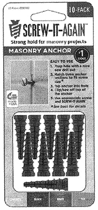 SIA-10PK-M MASONRY ANCHOR 2 IN BLACK 10PK