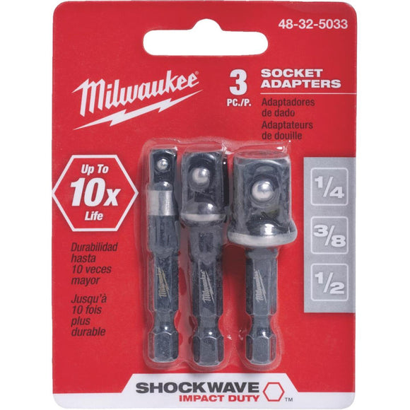 Milwaukee Socket Adapter Set, 3 Piece