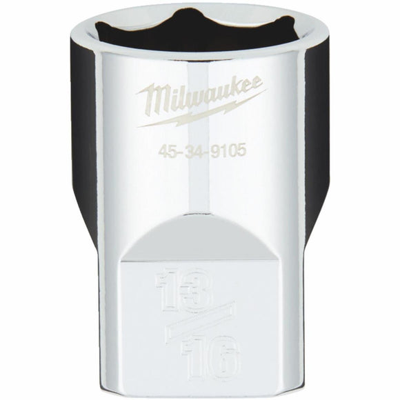 Milwaukee 1/2 In. Drive 13/16 In. 6-Point Shallow Standard Socket with FOUR FLAT Sides