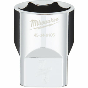 Milwaukee 1/2 In. Drive 7/8 In. 6-Point Shallow Standard Socket with FOUR FLAT Sides