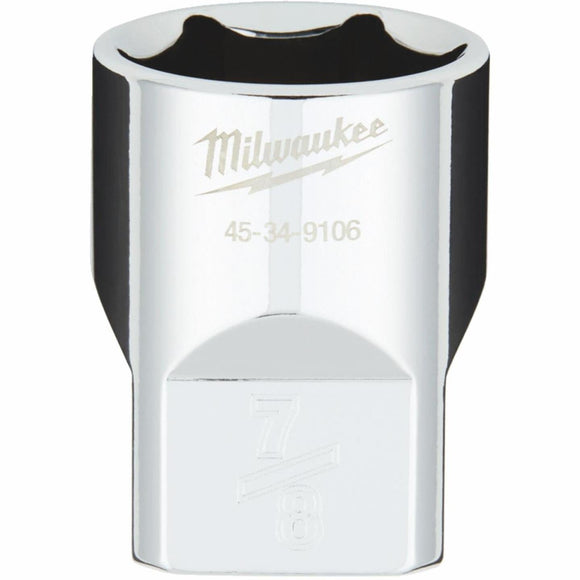 Milwaukee 1/2 In. Drive 7/8 In. 6-Point Shallow Standard Socket with FOUR FLAT Sides