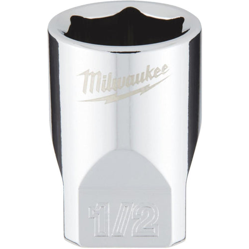 Milwaukee 1/4 In. Drive 1/2 In. 6-Point Shallow Standard Socket with FOUR FLAT Sides