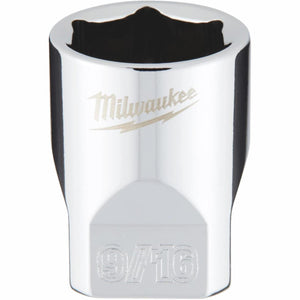 Milwaukee 1/4 In. Drive 9/16 In. 6-Point Shallow Standard Socket with FOUR FLAT Sides