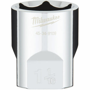 Milwaukee 1/2 In. Drive 1-1/16 In. 6-Point Shallow Standard Socket with FOUR FLAT Sides