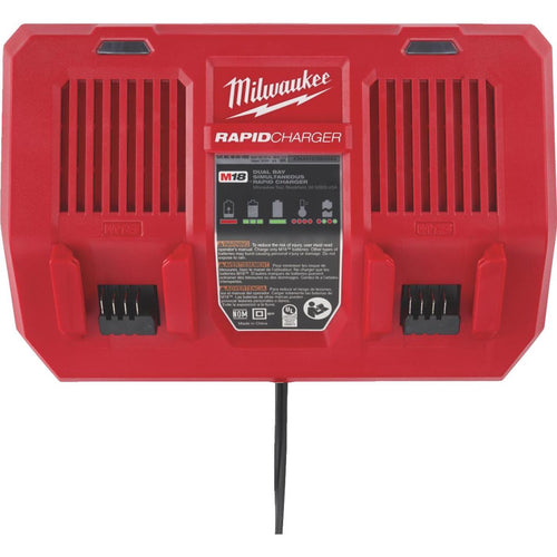 Milwaukee M18 18 Volt Lithium-Ion Dual Bay Simultaneous Rapid Battery Charger
