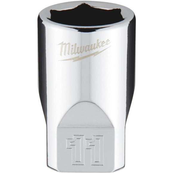 Milwaukee 1/4 In. Drive 11 mm 6-Point Shallow Metric Socket with FOUR FLAT Sides
