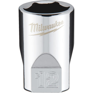 Milwaukee 1/4 In. Drive 12 mm 6-Point Shallow Metric Socket with FOUR FLAT Sides