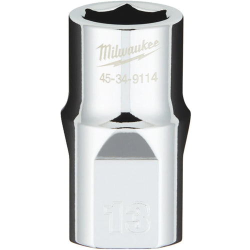 Milwaukee 1/2 In. Drive 13 mm 6-Point Shallow Metric Socket with FOUR FLAT Sides