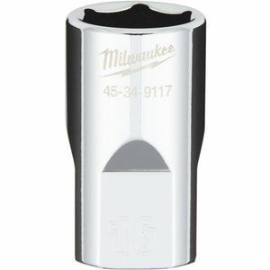Milwaukee 1/2 In. Drive 16 mm 6-Point Shallow Metric Socket with FOUR FLAT Sides