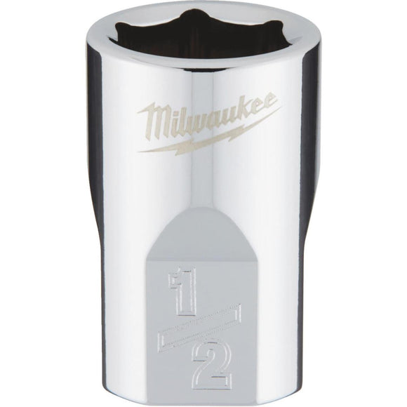 Milwaukee 3/8 In. Drive 1/2 In. 6-Point Shallow Standard Socket with FOUR FLAT Sides