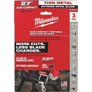 Milwaukee 27 In. 12/14 TPI Extreme Metal Band Saw Blade (3-Pack)