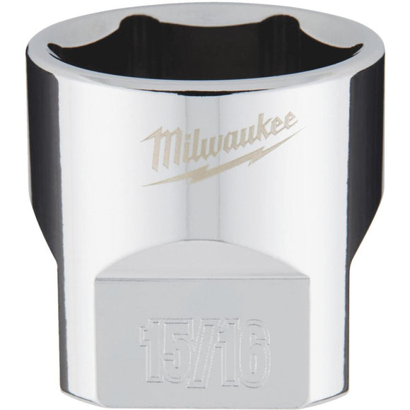 Milwaukee 3/8 In. Drive 15/16 In. 6-Point Shallow Standard Socket with FOUR FLAT Sides