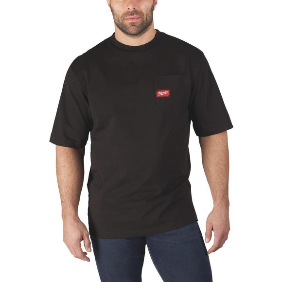 Milwaukee Large Black Short Sleeve Men's Heavy-Duty Pocket T-Shirt