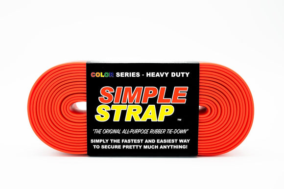 Simple Strap The Original All Purpose Rubber Tie Down, 3mm Heavy Duty (1000 PSI) 20 Ft. X 3mm X 40mm, Red