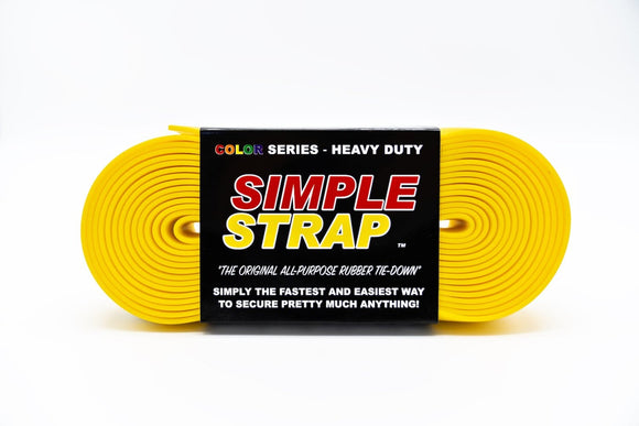 Simple Strap The Original All Purpose Rubber Tie Down, 3mm Heavy Duty (1000 PSI) 20 Ft. X 3mm X 40mm, Yellow